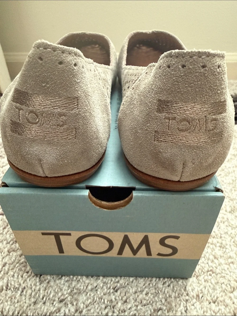 Toms Women's Taupe Laser-Cut Ballet Flats